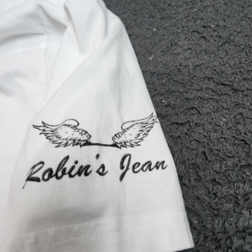 Robin's Jean Shirt Mens XL White Bats Wings Graphic Tee Gothic Horror Halloween - Picture 4 of 9